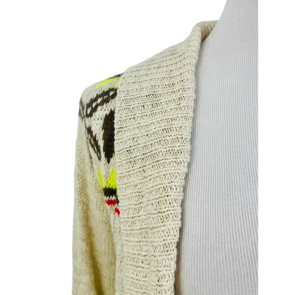 Vintage Princess Vera Wang Fringe Multicolor Knit Cardigan | Boho Cottagecore XS - Picture 6 of 15